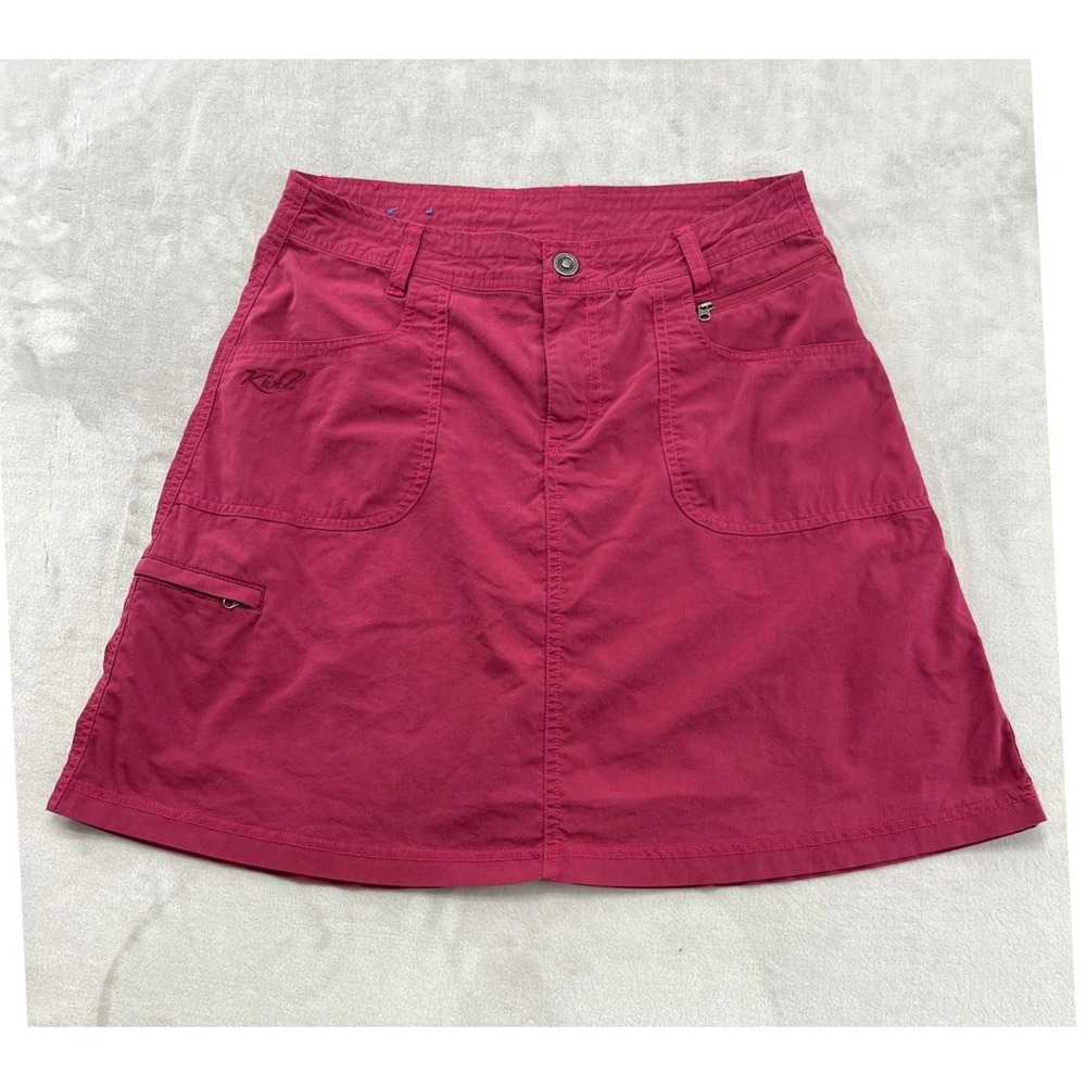 Kuhl Skirt Women 4 Pink Hiking Cargo Mini Flap Back Pocket Outdoor Excellent